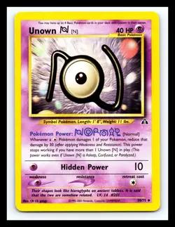 💥 Unown [N] 50/75 Neo Discovery Regular Pokemon Card Vintage - Image 1
