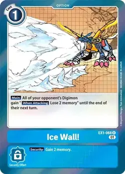 Digimon Cards - Ice Wall! Foil Classic Collection EX1-068 R - NM - Image 1