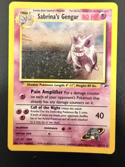 Pokemon TCG Sabrina's Gengar Holo Rare Card 14/132 Gym Heroes - Image 1