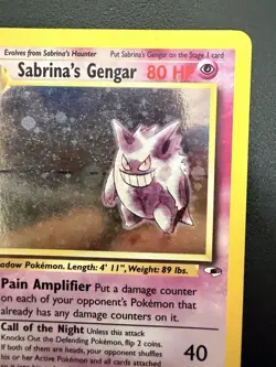 Pokemon TCG Sabrina's Gengar Holo Rare Card 14/132 Gym Heroes - Image 3