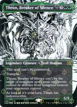 MTG Foil - Thrun, Breaker of Silence (Borderless) (Step-and-Compleat Foil) - 456 - Image 1