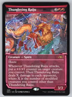 Thundering Raiju (Showcase) R Kamigawa: Neon Dynasty #389 NM Normal - Image 1