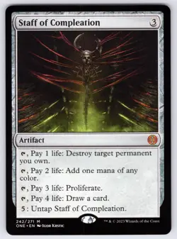 Staff of Compleation M Phyrexia: All Will Be One # 242 NM Normal - Image 1