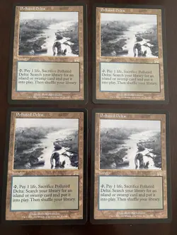4 x Polluted Delta Fetch Land Rob Alexander Onslaught MTG Magic The Gathering - Image 1