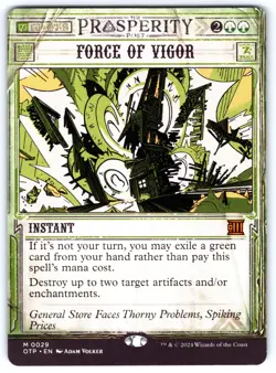 Force of Vigor M Outlaws of Thunder Junction: Breaking News # 29 NM Normal - Image 1