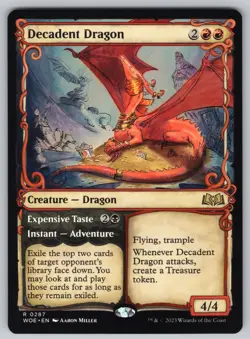 Decadent Dragon (Showcase) R Wilds of Eldraine #287 NM Normal - Image 1