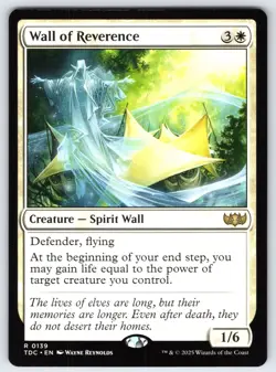 Wall of Reverence R Commander: Tarkir: Dragonstorm # 139 NM Normal - Image 1