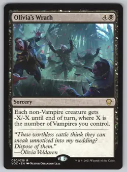 Olivia's Wrath R Commander: Innistrad: Crimson Vow #20 NM Normal - Image 1