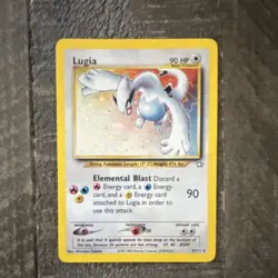 Pokemon Lugia Neo Genesis Holo Rare 9/111 Unlimited 90 HP Elemental Blast Card - Image 1