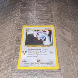 Pokemon Lugia Neo Genesis Holo Rare 9/111 Unlimited 90 HP Elemental Blast Card - Image 3