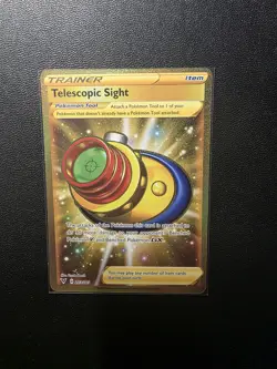 Telescopic Sight 203/185 Gold Secret Rare Vivid Voltage Pokemon TCG Near Mint - Image 1