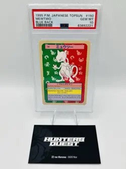 PSA 10 Carte Pokemon Mewtwo 1995 Topsun Blue Back #150 Japan - Image 1