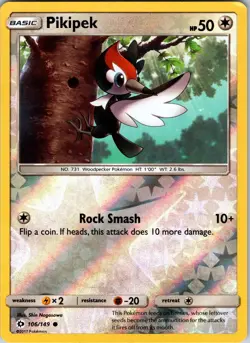 Pikipek 106/149 SM Base Set Pokemon TCG LP Reverse Holo - Image 1