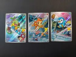 Pokemon First Partner Illustration Sinnoh Starter Set Turtwig Chimchar Piplup LP - Image 1