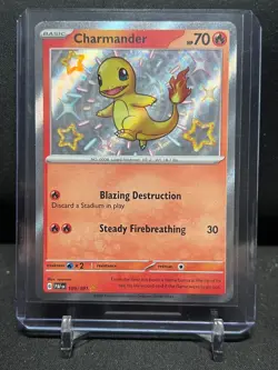 Charmander 109/091 Shiny Holo Rare Pokemon 2024 Paldean Fates NM - Image 1