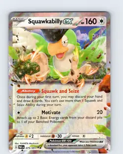 Pokemon TCG Squawkabilly EX S&V Paldean Fates 075/091 Ultra Holo Double Rare NM - Image 1
