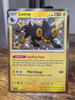 Pokemon TCG Luxray 137/091 Paldean Fates Baby Shiny Holo Rare NM - Image 1