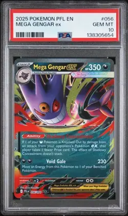 PSA 10 Mega Gengar ex 056/094 Double Rare Phantasmal Flames 2025 Pokemon - Image 1