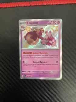 Pokemon Paldean Fates Tinkaton 167/091 Shiny Rare Holo NM - Image 1