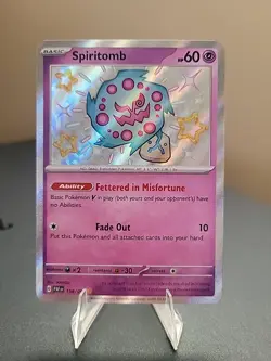 Spiritomb 158/091 Shiny Rare Pokemon TCG SV: Paldean Fates NM - Image 1