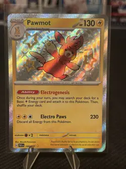 Pawmot Baby Shiny 144/091 SV: Paldean Fates Pokemon TCG Holo - Image 1