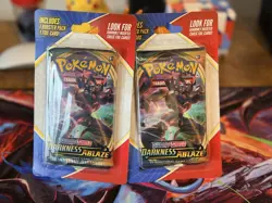 Pokemon TCG Sword Shield Darkness Ablaze Booster Pack Blister (x2) - Image 1