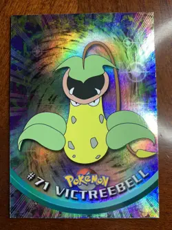1999 Topps Pokemon TV #71 Victreebell Rainbow Foil Blue Logo C - Image 1