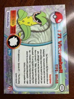 1999 Topps Pokemon TV #71 Victreebell Rainbow Foil Blue Logo C - Image 2