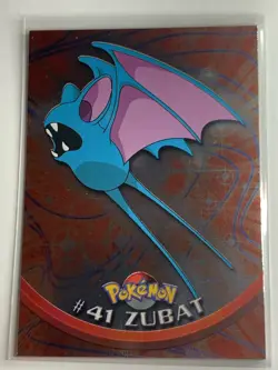 1999 Topps Pokemon TV #41 Zubat Silver Foil Blue Logo FREE COMBINED SHIP - Image 1