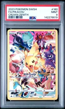 PSA 9 PIKACHU 160 CROWN ZENITH SWORD & SHIELD POKEMON MINT - Image 1