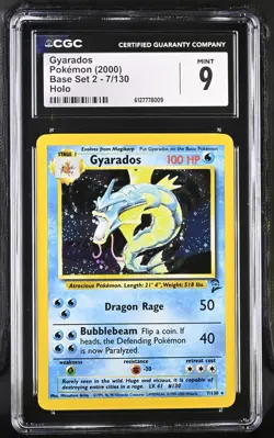 Gyarados Holo 7/130 CGC 10 Gem Mint – Pokemon Base Set 2 (2000) – Vintage WOTC - Image 1