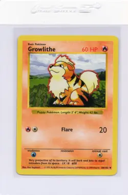 Growlithe 1999 Pokemon Base Set Shadowless No. 28/102 Uncommon Lightly Played - Image 3