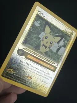 Pokemon TCG Pichu 35/53 Wotc Promo Reverse Holo Promo Black Star NM SWIRL - Image 3