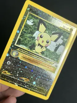 Pokemon TCG Pichu 35/53 Wotc Promo Reverse Holo Promo Black Star NM SWIRL - Image 4