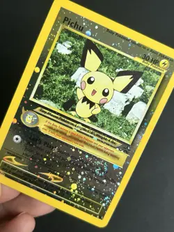 Pokemon TCG Pichu 35/53 Wotc Promo Reverse Holo Promo Black Star NM SWIRL - Image 5