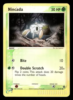 Pokemon Nincada Common Dragon 67/97 LP Reverse Holo - Image 1