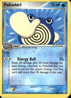 Poliwhirl 68/115 Common EX Unseen Forces Pokemon - Image 1
