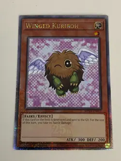 Yugioh Winged Kuriboh 1st Edition QCR Quarter Century Secret Rare NM Free Holo A - Image 1