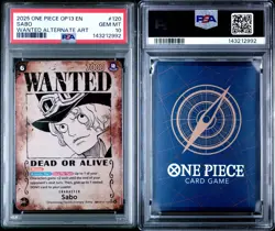 One Piece Carrying on His Will Wanted Poster Sabo OP13-120 Alternate Art PSA 10 - Image 3