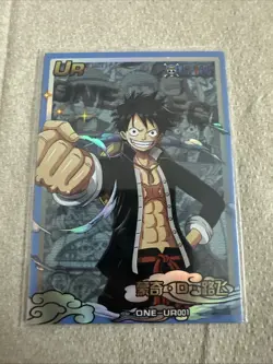 One Piece Monkey D Luffy UR ONE-UR001 Holo Foil Anime Trading Card - Image 1
