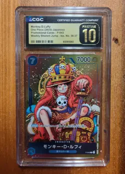 2023 One Piece P-043 Shonen Jump Iss. No. 36-37 Monkey D. Luffy CGC 10 Pristine - Image 1