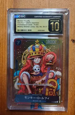 2023 One Piece P-043 Shonen Jump Iss. No. 36-37 Monkey D. Luffy CGC 10 Pristine - Image 2