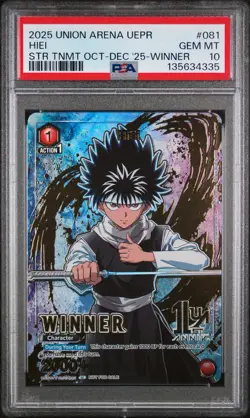 2025 Union Arena Card Game Winner Card Hiei 081 Foil English PSA 10 - Image 1