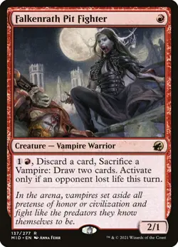 FOIL Falkenrath Pit Fighter Innistrad: Midnight Hunt Magic MTG Creature (137) - Image 1