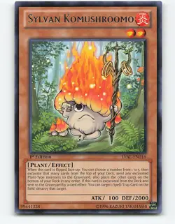 Sylvan Komushroomo #LVAL-EN016 Rare 1st Edition Yugioh Card - Image 1