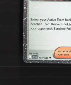 Team Rocket's Giovanni 174/182 Destined Rivals Cosmos Holo SWIRL Pokemon Card NM - Image 5