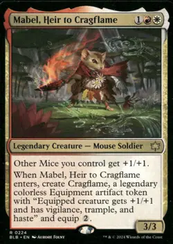 Mabel, Heir to Cragflame 224 Rare Bloomburrow NM - Image 1