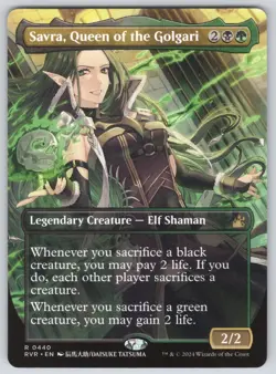 Savra, Queen of the Golgari (Anime Borderless) R Ravnica Remastered #440 NM Norm - Image 1