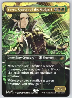 Savra, Queen of the Golgari (Anime Borderless) R Ravnica Remastered #440 NM Foil - Image 1