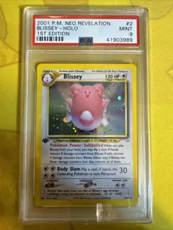 Neo Revelation 1st Edition Pokemon Blissey Holo 2/64 PSA 9 MINT 2001 - Image 1